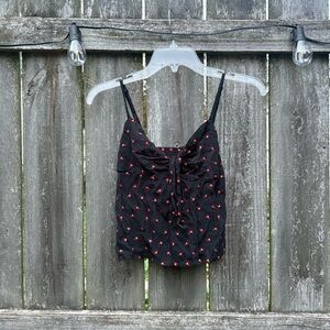 Brandy Melville Tank Top with Red Floral Pattern